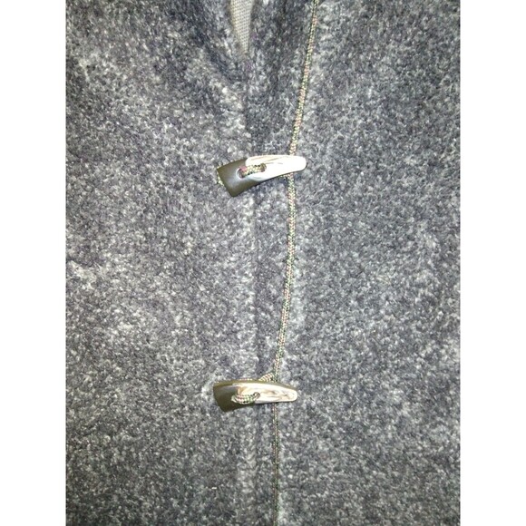 WOOLRICH ONYX Fleece Vest Size Medium Gray Black Toggle Button Sherpa Collared - Picture 3 of 6